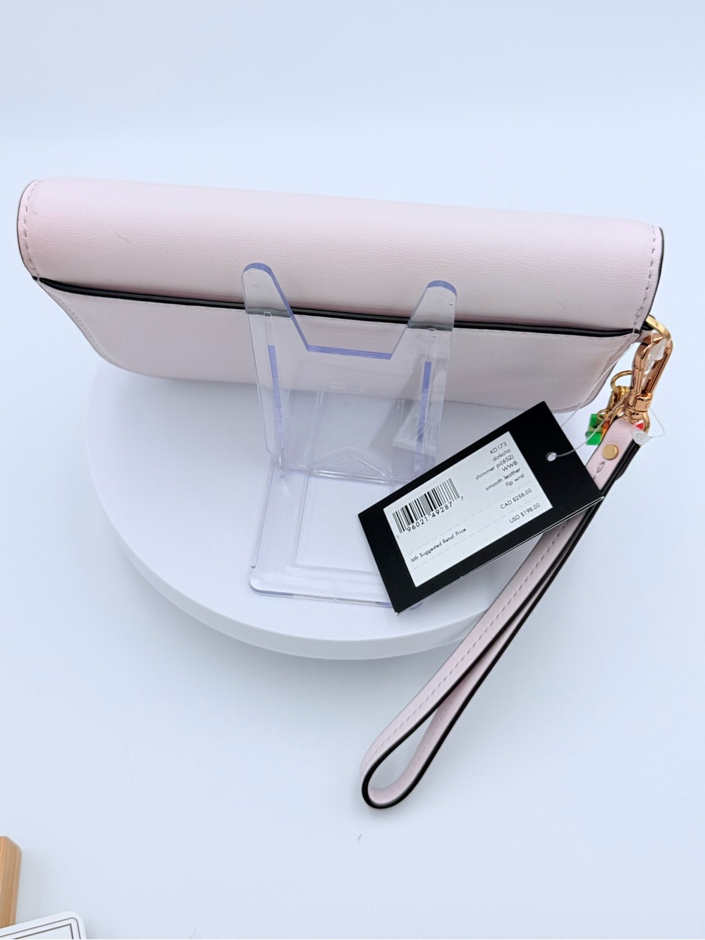 Kate Spade Dakota Flip Smooth Leather Shimmer Pink NWT - Picture 6 of 11